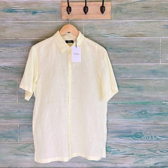 Theory Irving Short Sleeve Linen Shirt - Picture 3 of 9